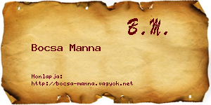 Bocsa Manna névjegykártya